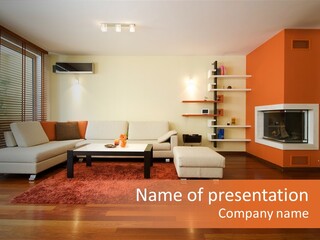 Trendy Fireplace Modern PowerPoint Template