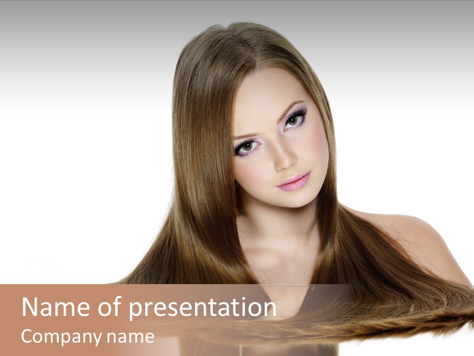 Hair Model Long PowerPoint Template
