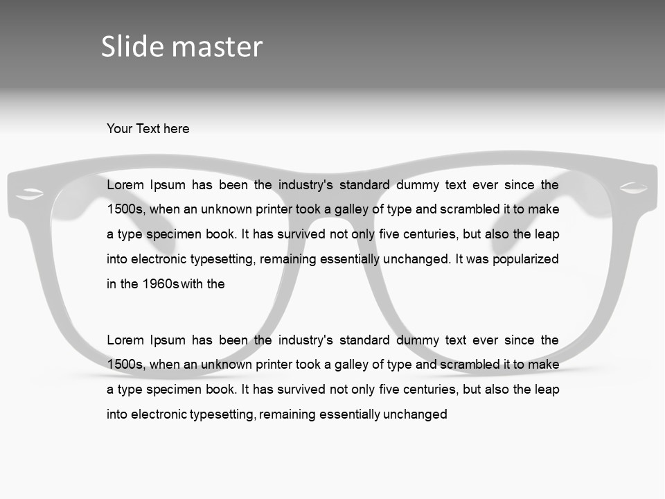 Geek Eyewear Eyeglasses PowerPoint Template