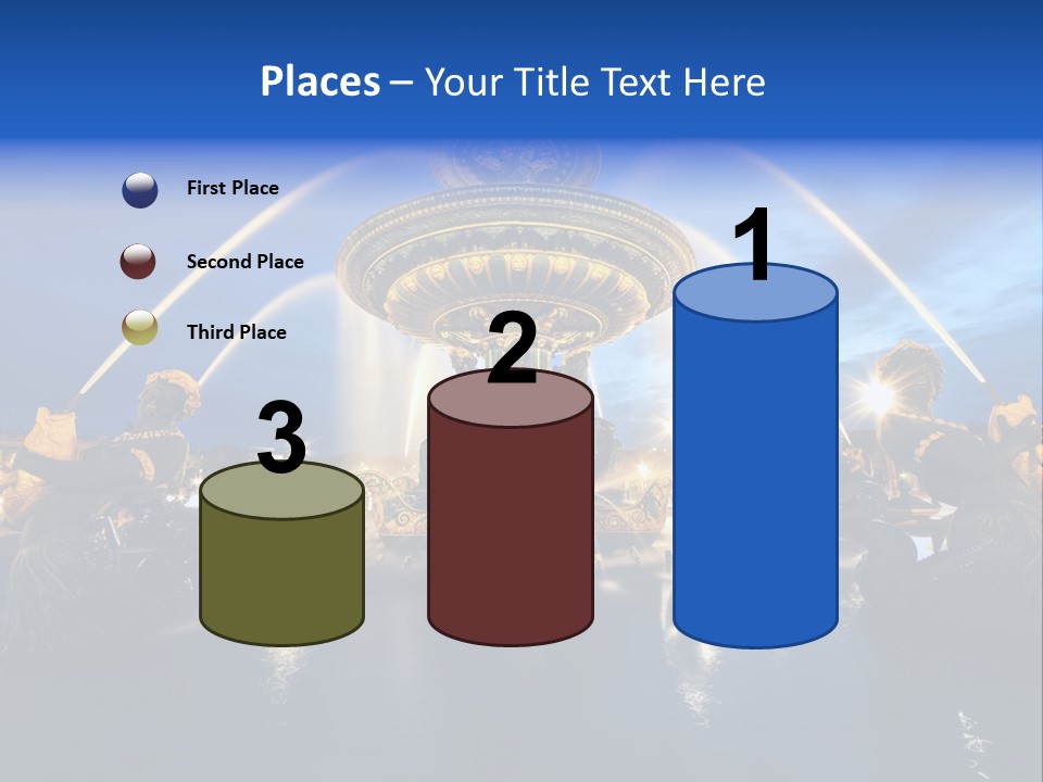 Statue Water Paris PowerPoint Template