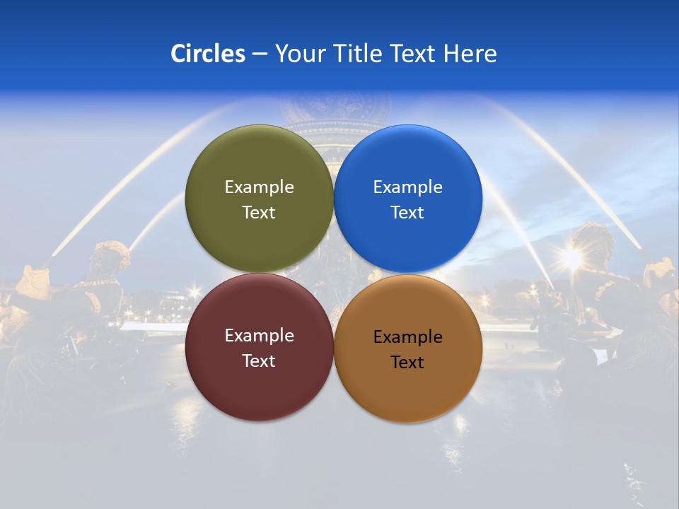 Statue Water Paris PowerPoint Template