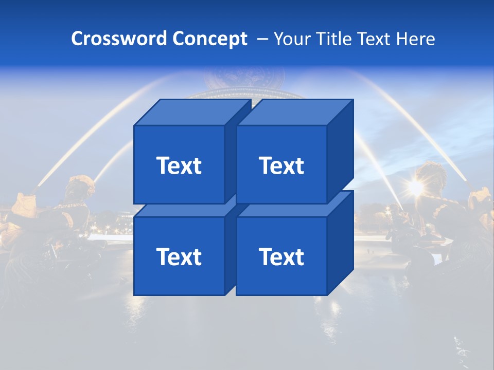 Statue Water Paris PowerPoint Template