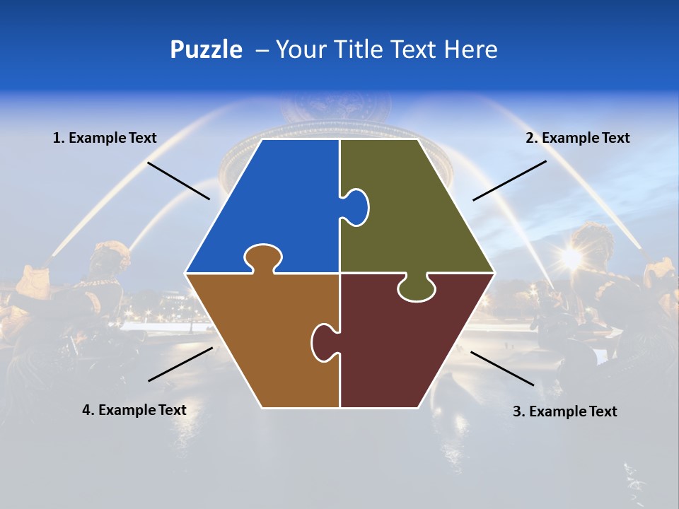 Statue Water Paris PowerPoint Template