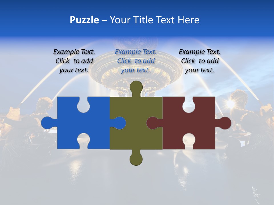 Statue Water Paris PowerPoint Template