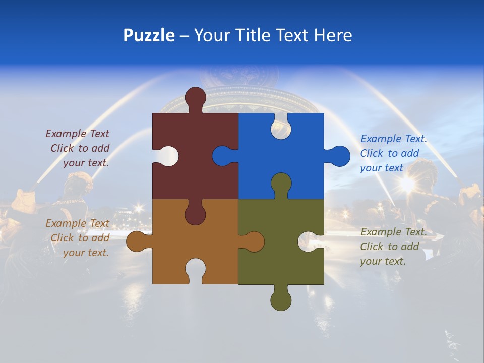 Statue Water Paris PowerPoint Template