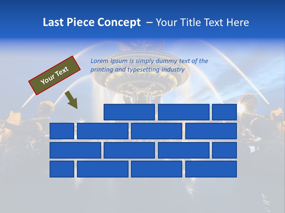 Statue Water Paris PowerPoint Template