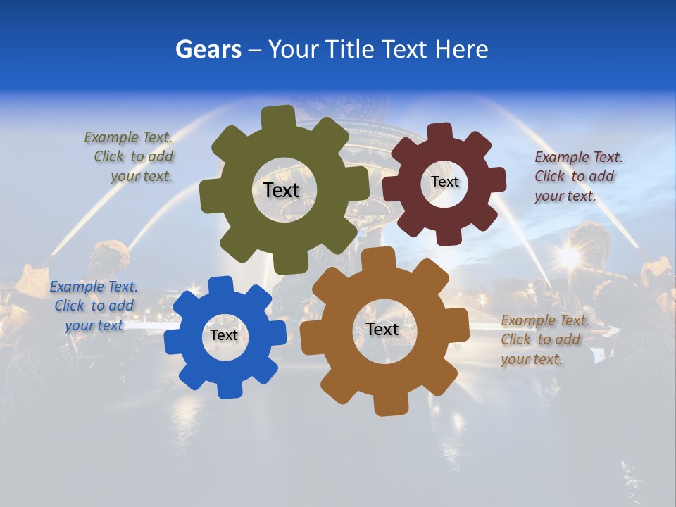 Statue Water Paris PowerPoint Template