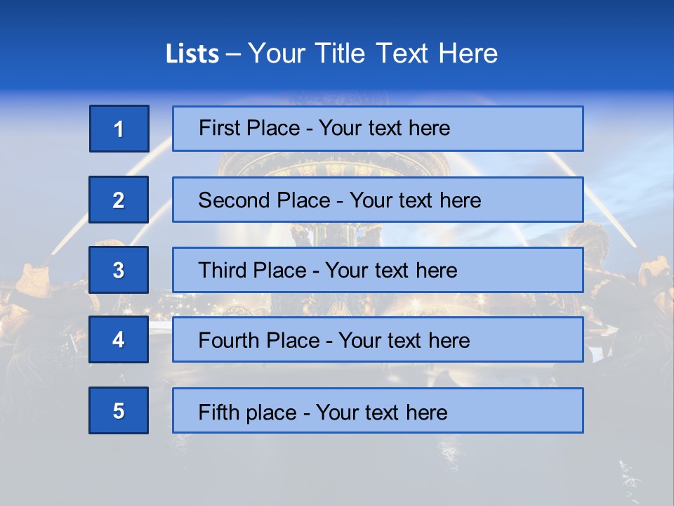 Statue Water Paris PowerPoint Template