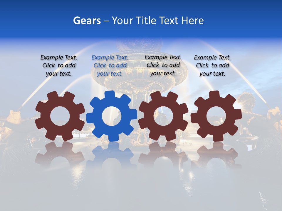 Statue Water Paris PowerPoint Template