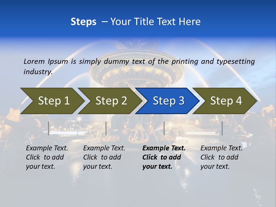 Statue Water Paris PowerPoint Template