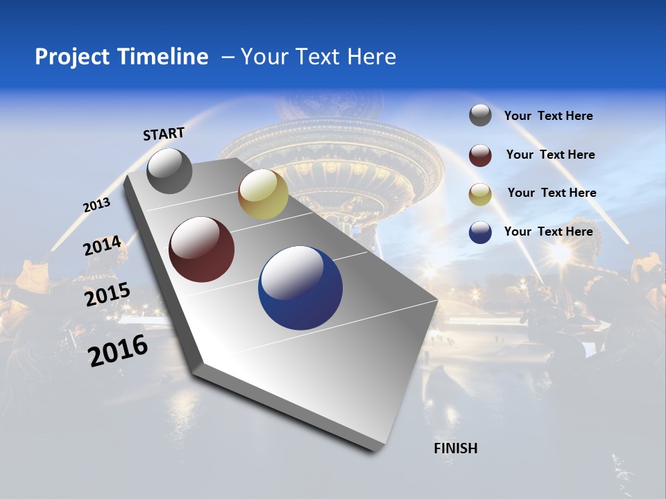 Statue Water Paris PowerPoint Template