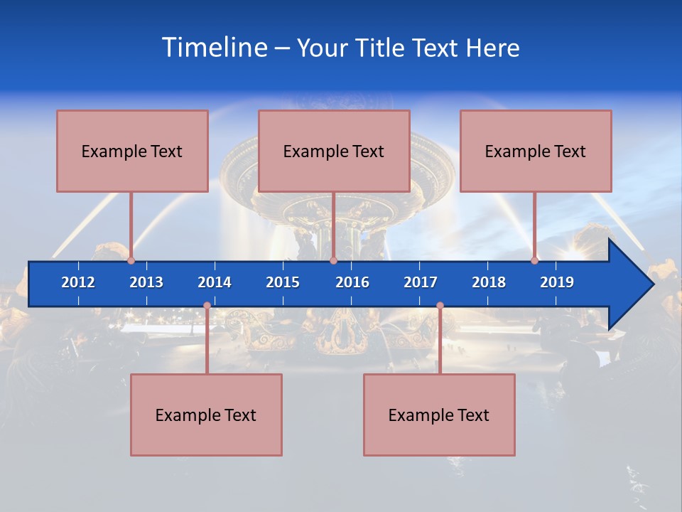 Statue Water Paris PowerPoint Template