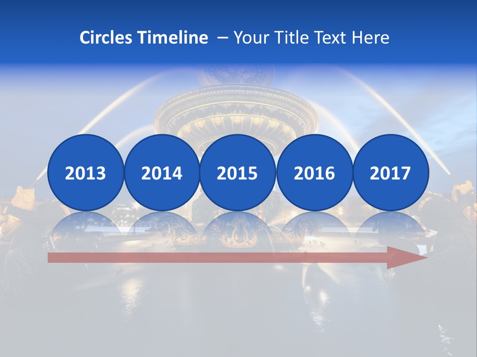 Statue Water Paris PowerPoint Template