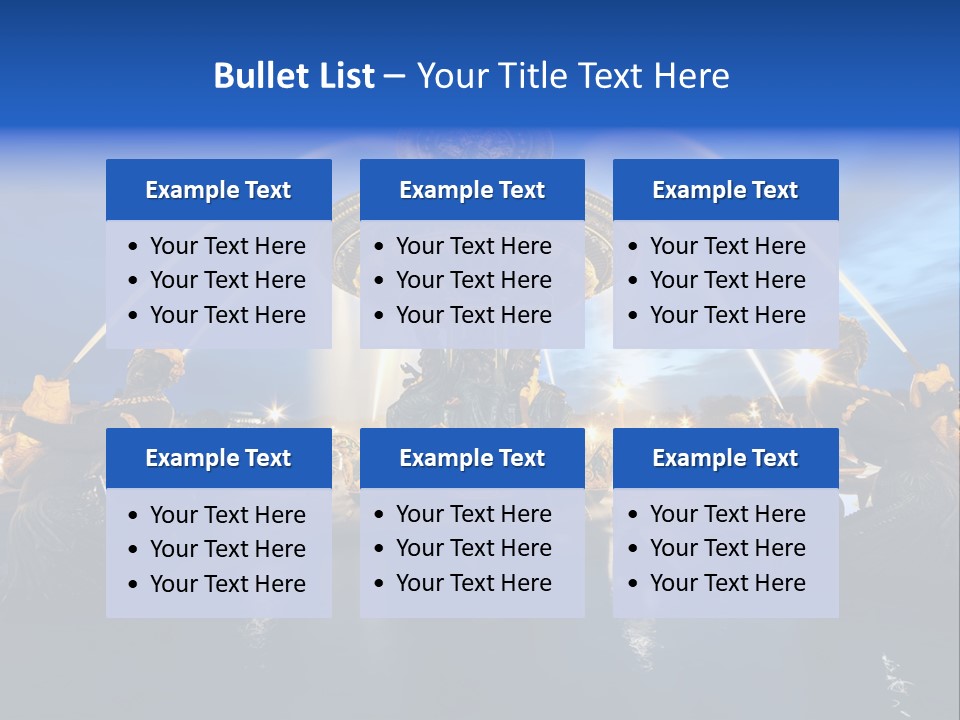 Statue Water Paris PowerPoint Template