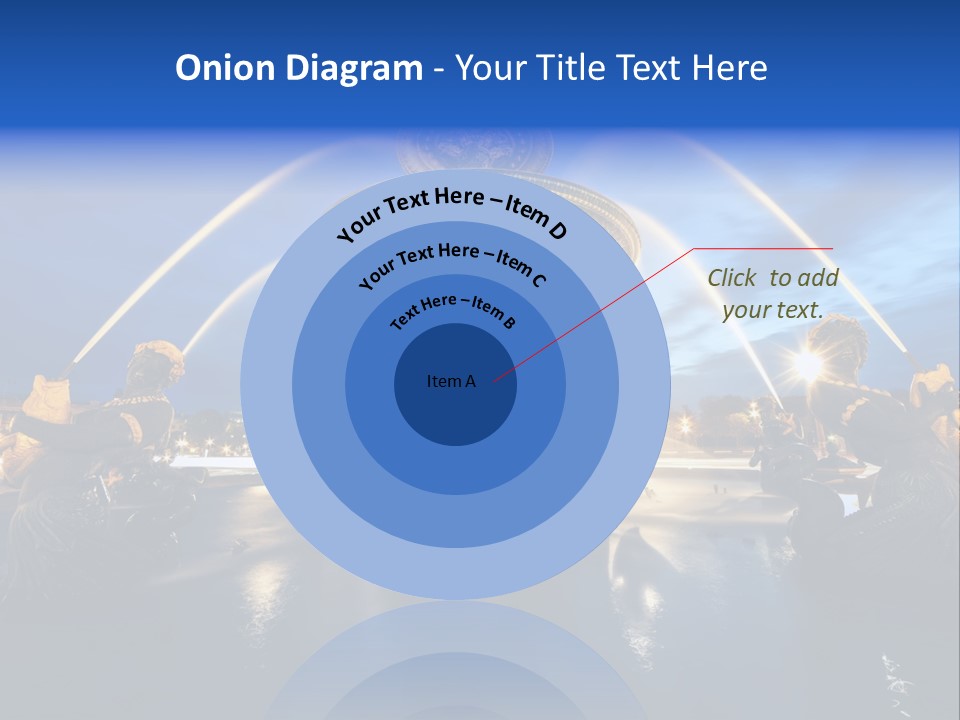 Statue Water Paris PowerPoint Template