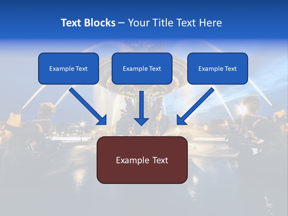 Statue Water Paris PowerPoint Template