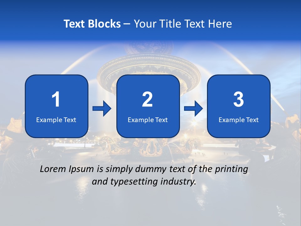 Statue Water Paris PowerPoint Template