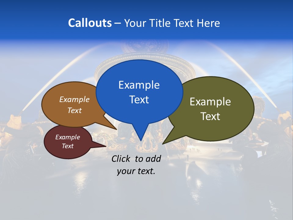 Statue Water Paris PowerPoint Template