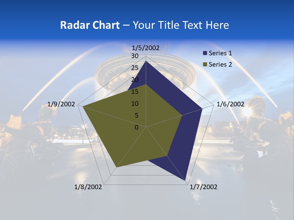 Statue Water Paris PowerPoint Template