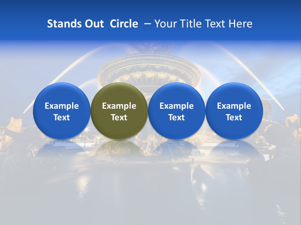 Statue Water Paris PowerPoint Template