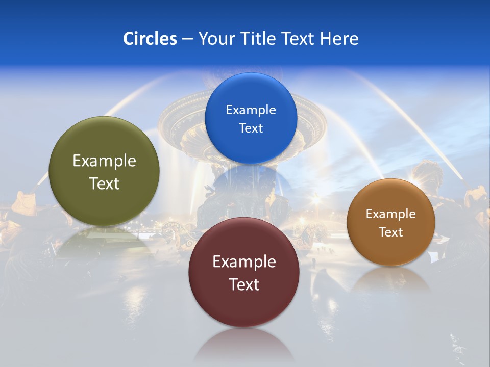 Statue Water Paris PowerPoint Template