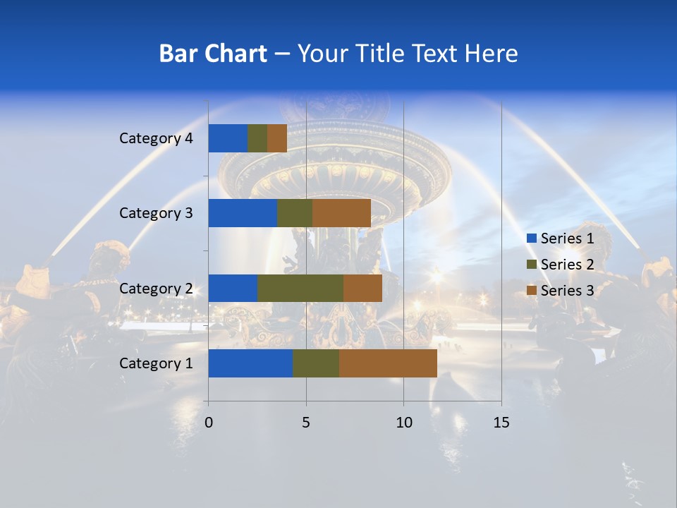 Statue Water Paris PowerPoint Template