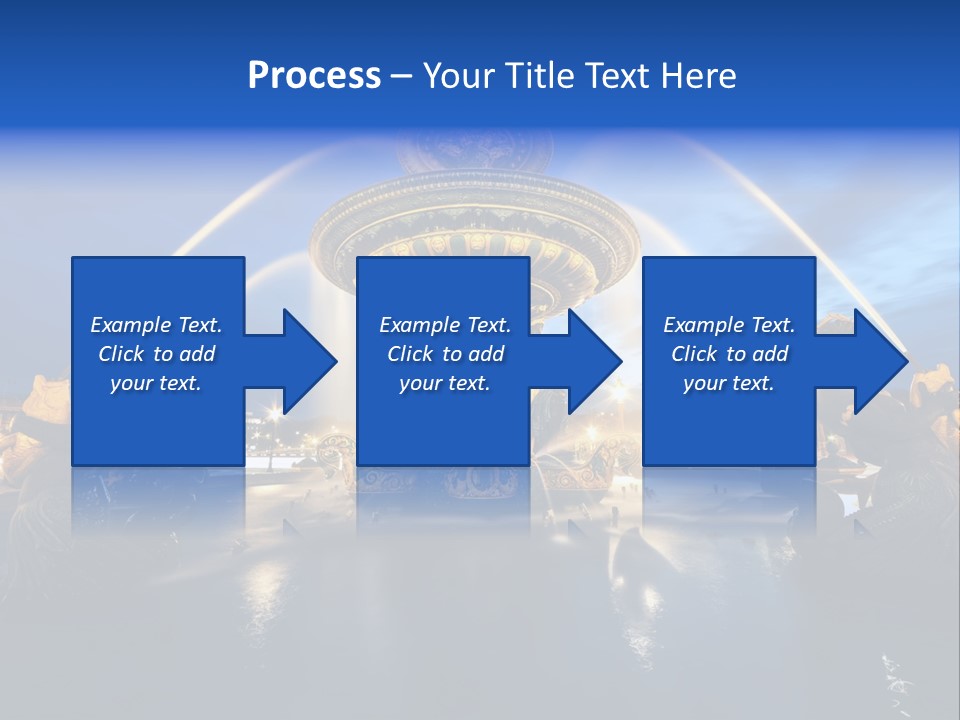 Statue Water Paris PowerPoint Template
