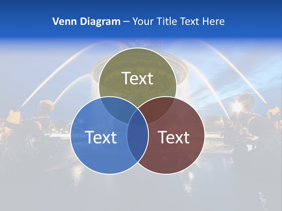 Statue Water Paris PowerPoint Template