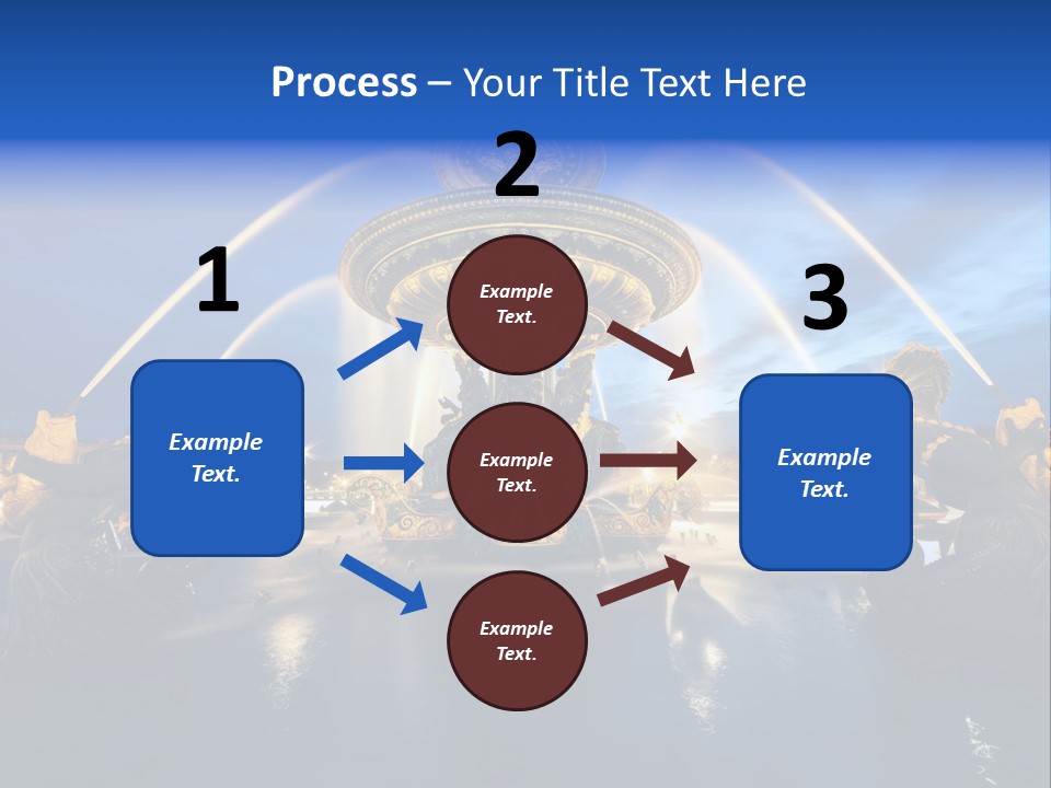 Statue Water Paris PowerPoint Template