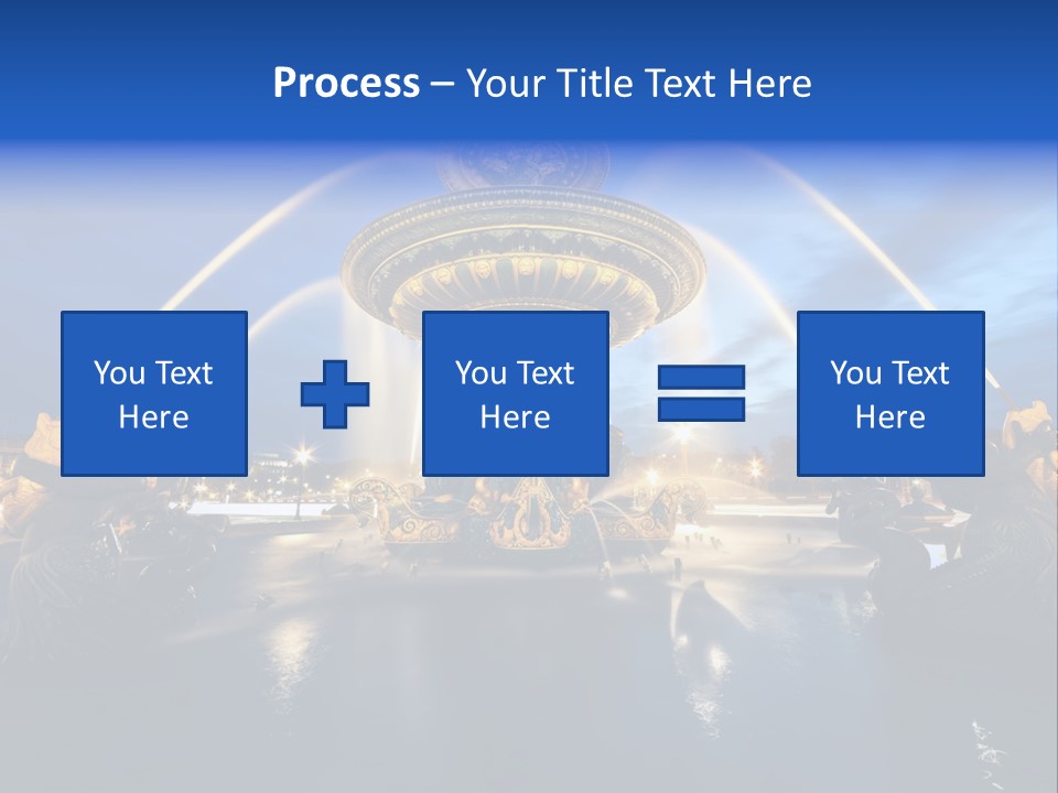 Statue Water Paris PowerPoint Template