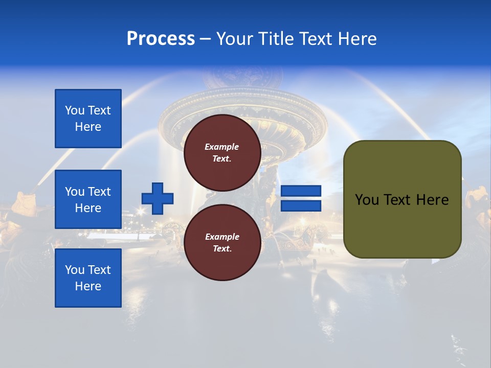 Statue Water Paris PowerPoint Template