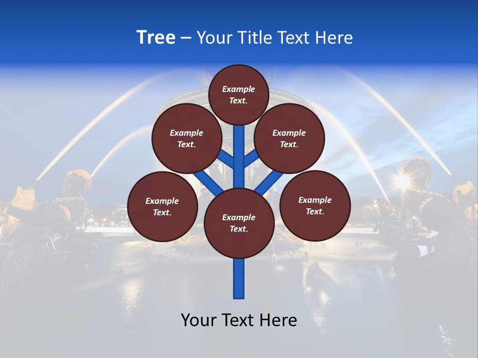 Statue Water Paris PowerPoint Template