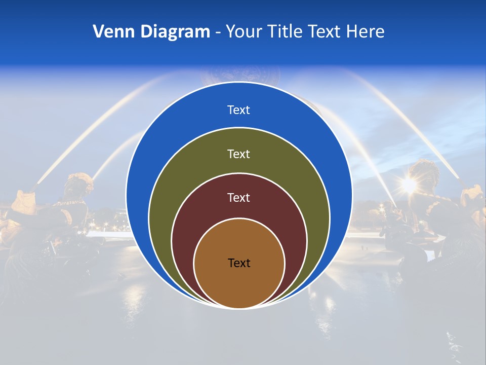 Statue Water Paris PowerPoint Template