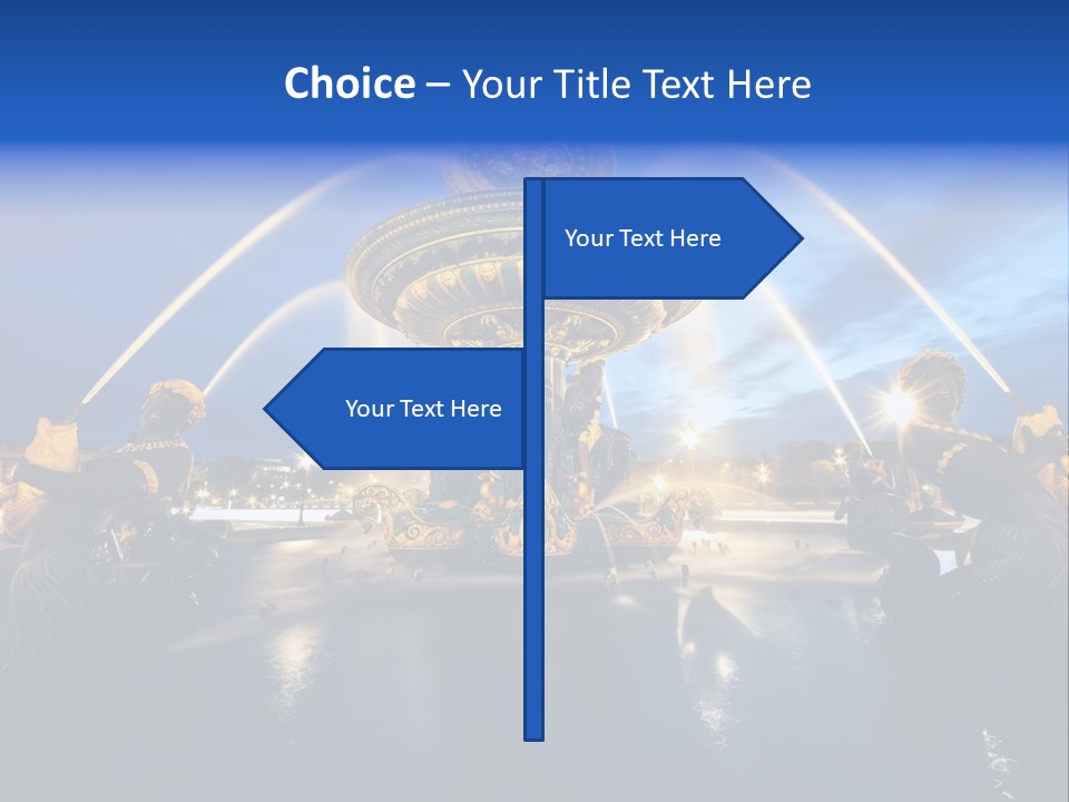 Statue Water Paris PowerPoint Template