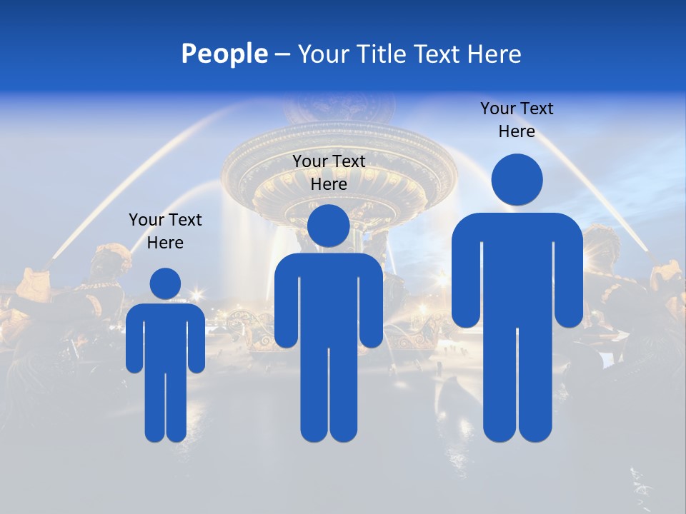 Statue Water Paris PowerPoint Template