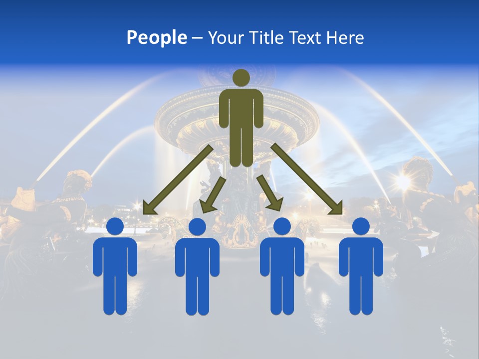 Statue Water Paris PowerPoint Template