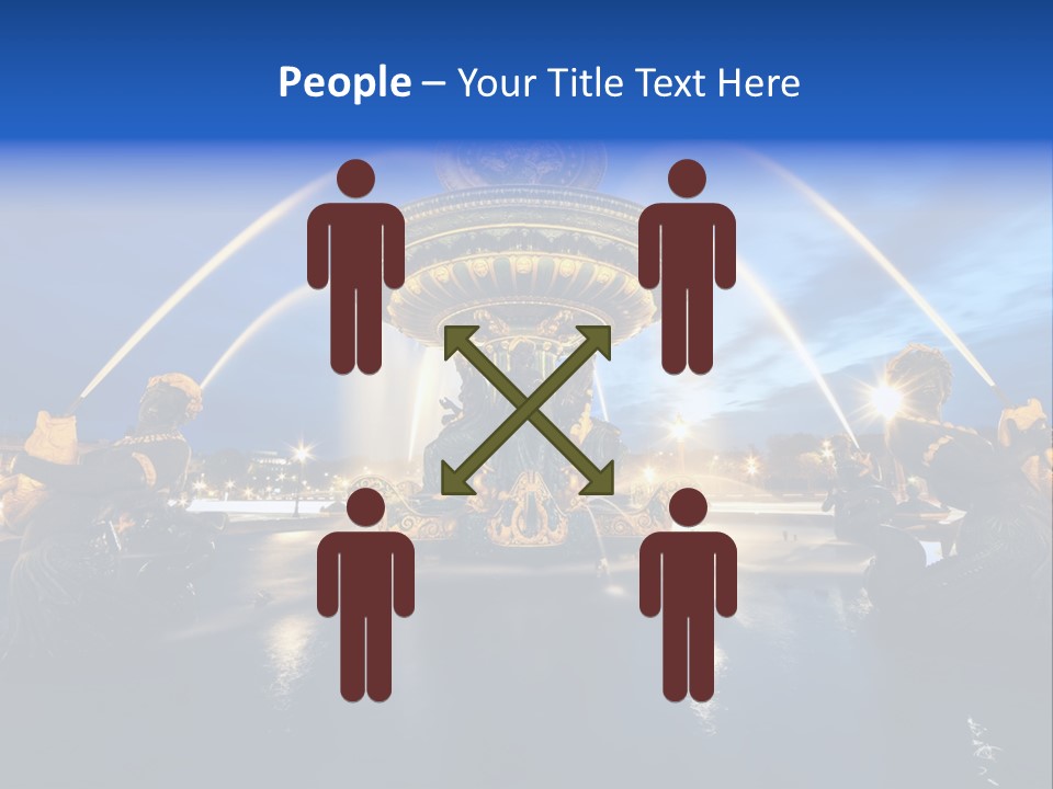 Statue Water Paris PowerPoint Template