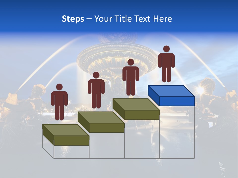 Statue Water Paris PowerPoint Template