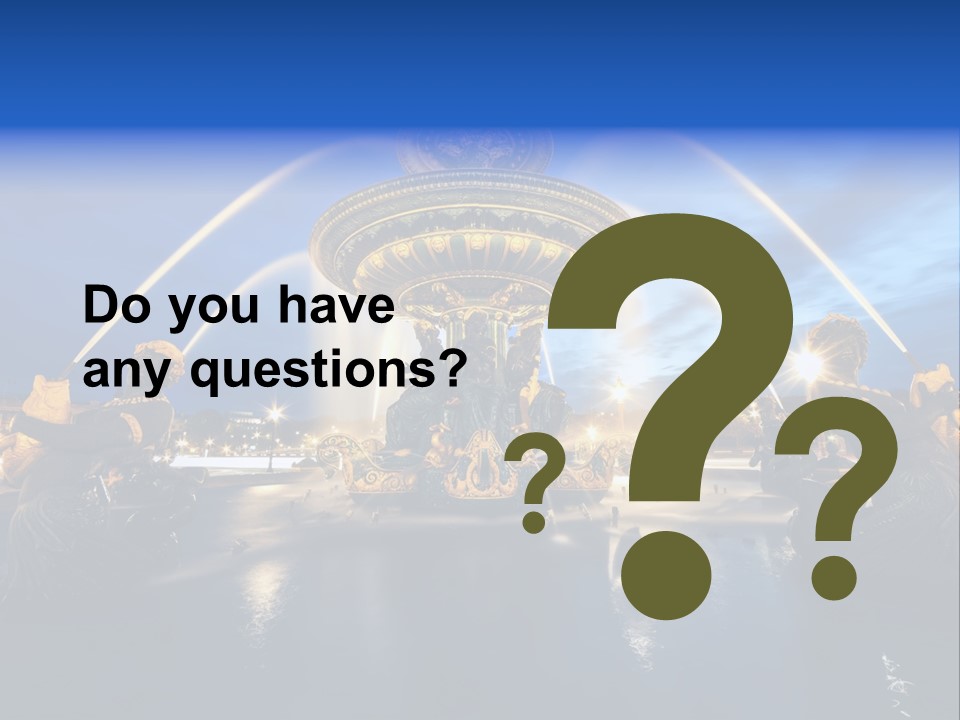 Statue Water Paris PowerPoint Template