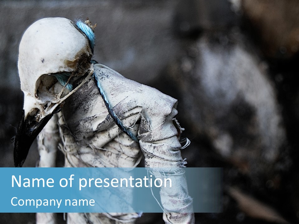 Skull Raven Depression PowerPoint Template