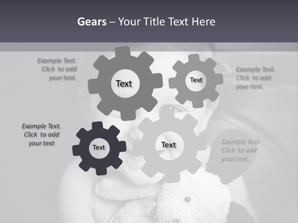 Black And White Child Smiling PowerPoint Template