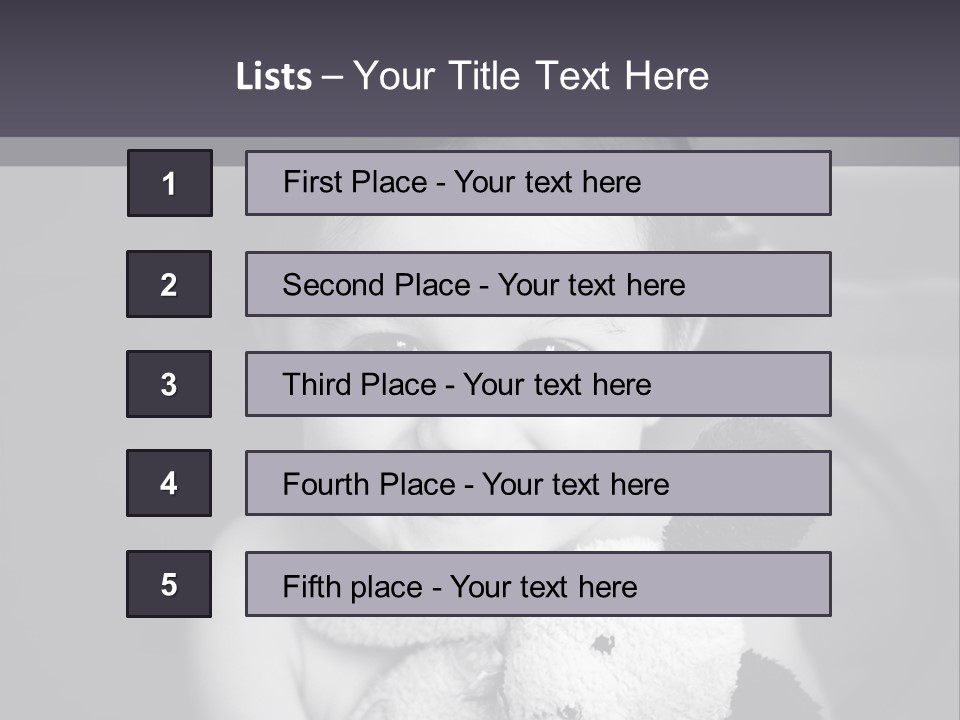 Black And White Child Smiling PowerPoint Template