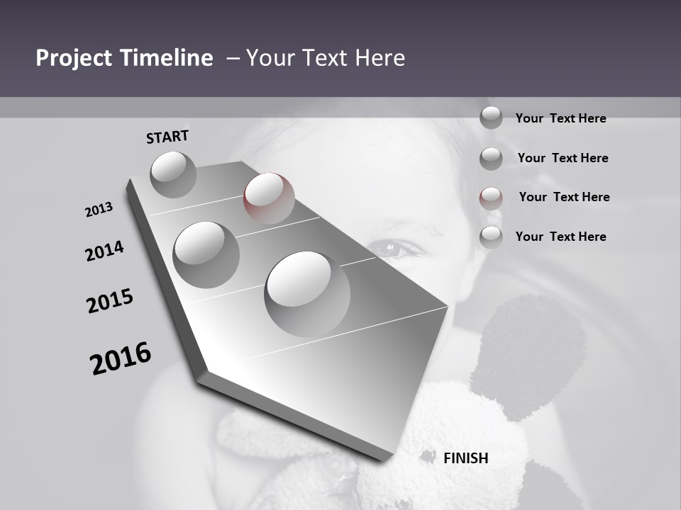 Black And White Child Smiling PowerPoint Template