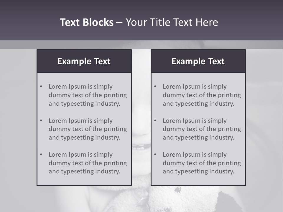Black And White Child Smiling PowerPoint Template