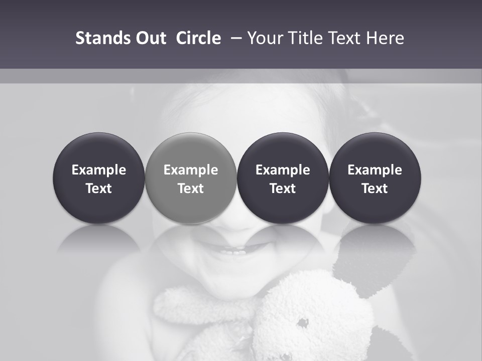 Black And White Child Smiling PowerPoint Template