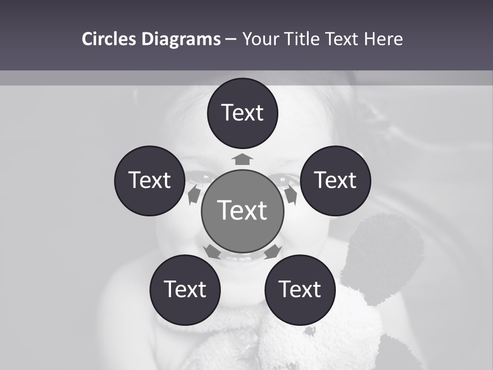 Black And White Child Smiling PowerPoint Template