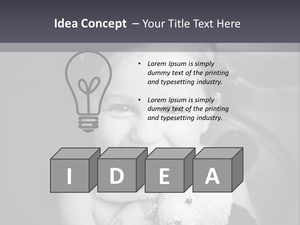 Black And White Child Smiling PowerPoint Template