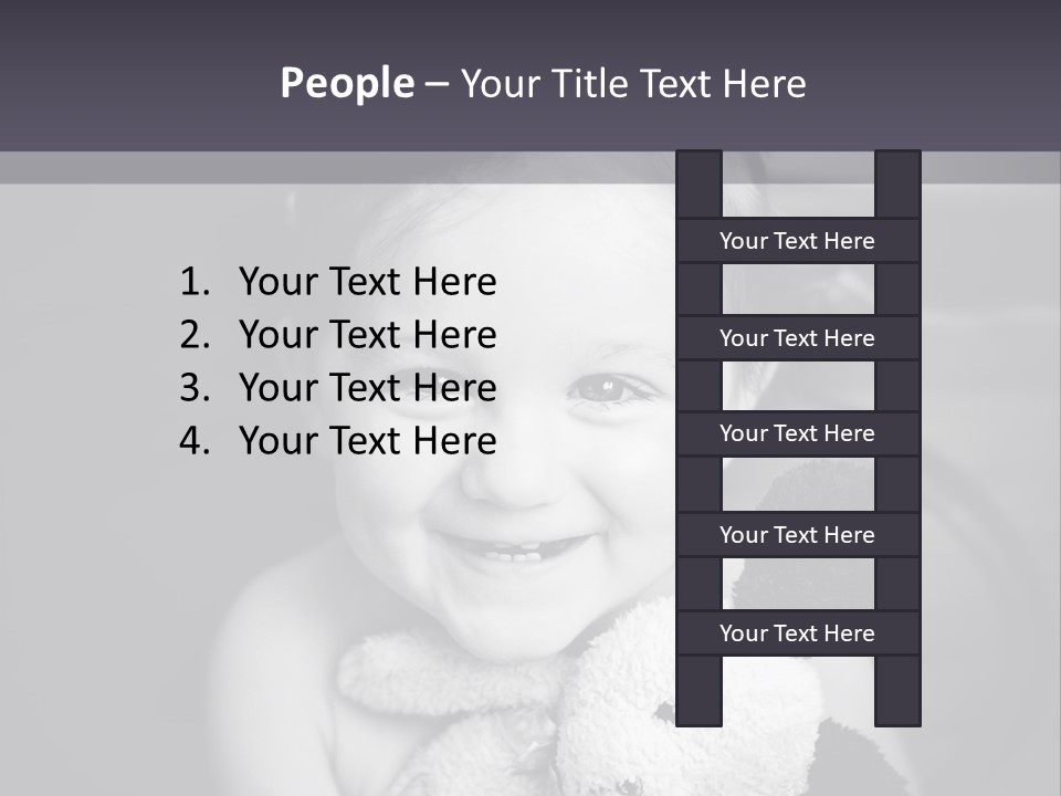 Black And White Child Smiling PowerPoint Template