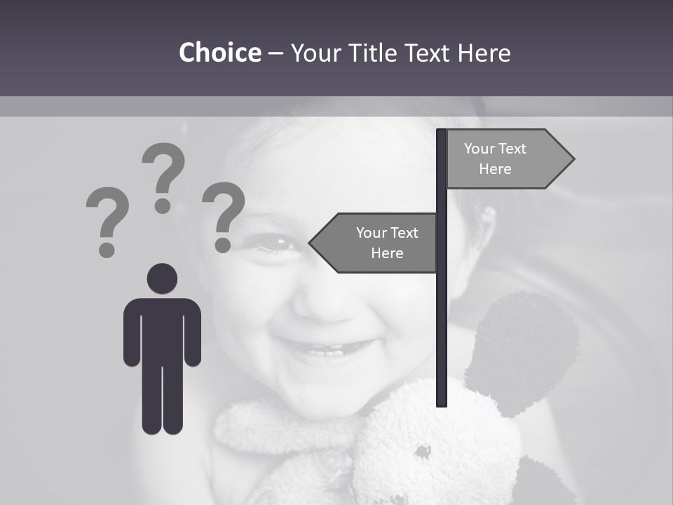 Black And White Child Smiling PowerPoint Template