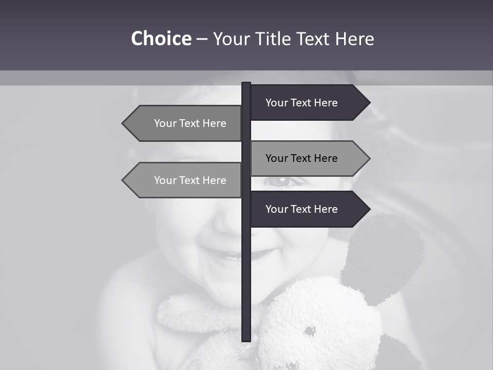 Black And White Child Smiling PowerPoint Template